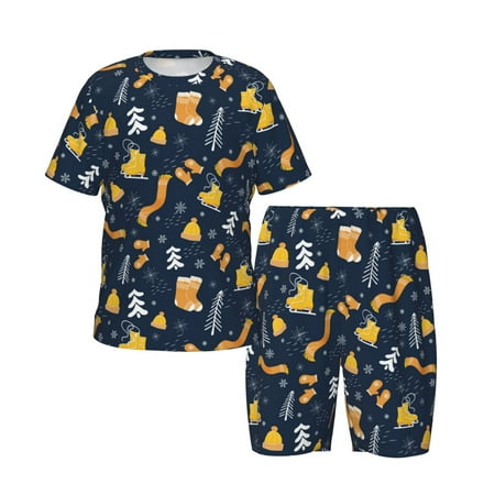 Toddler Boys Girls Pajamas - Scarf Ski Shoes sock Soft Comfort Kids Pajamas Short Sleeve Sleepwear Pjs Set