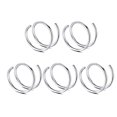 thumbnail image 2 of Neinkie 5Pcs Nose Rings Single Piercing Shiny Thin Electroplating All-match Decoration Stainless Steel Women Men Double Spiral Twist Nose Hoop Rings for Daily Life, 2 of 7