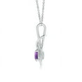 thumbnail image 2 of Angara Collier en Améthyste Naturelle - Pendentif Solitaire Rond en Améthyste avec Nœud Infini en Platine pour Femmes, 2 of 8