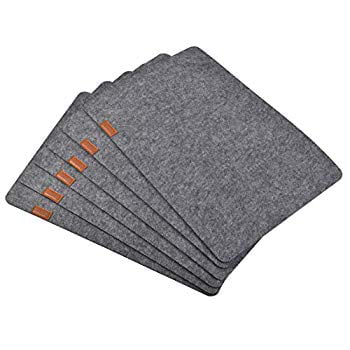 Blue Shiwaki Set of 6 Placemats 18 x 12 inch Dirt Repellent And Washable Place Mats For Kitchen Tear-Proof Heat Resistant Washable Non-slip PVC Table Mats