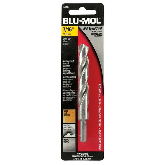 Blu-Mol  7/16 in.  x 5-1/2 in. L High Speed Steel  Drill Bit  1 pc.