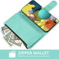 thumbnail image 4 of Compatible with Samsung Galaxy A51 5G/A 51 5G UW Verizon Wallet Case and Tempered Glass Screen Protector Flip Credit Card Holder Cell Phone Cover for Glaxay 51A G5 Gaxaly S51 Women Men Green, 4 of 15