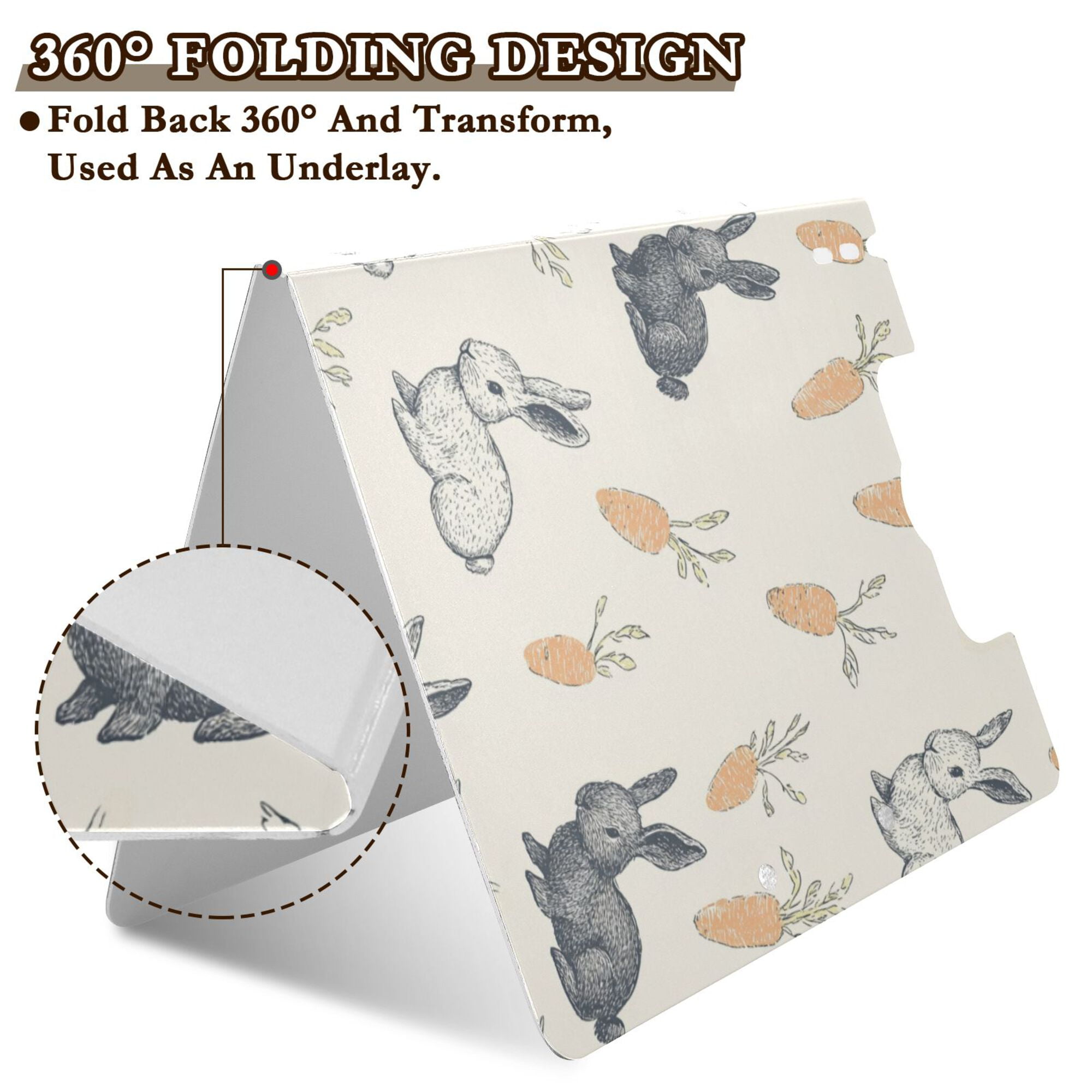 FORMRS A4 Clipboard Folder with Pen Holder Horizontal Foldable School Office Binder, Adorable Bunnies