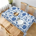thumbnail image 5 of Blue Floral Tablecloth Rectangle Table Cloth Washable Table Cover for Decoration Kitchen Dining Room 60x84 Inch, 5 of 6