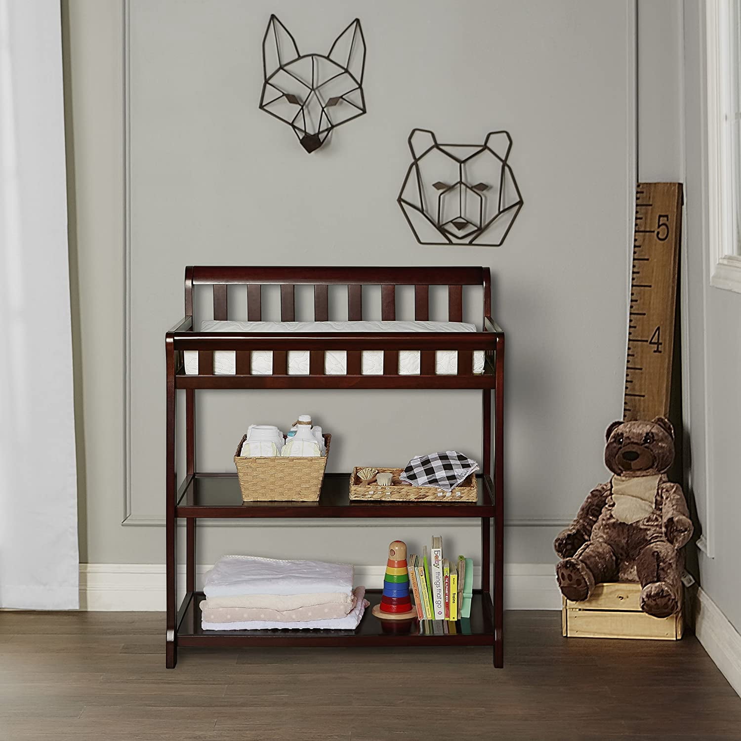 Dream On Me Nursery Essentials Bundle of Dream On Me Aden Convertible 4-in-1 Mini Crib, Dream On Me Ashton Changing-Table, with a Dream On Me Sunset 3 Extra Firm Fiber Portable Crib Mattress