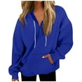 thumbnail image 2 of Topvent Women's Casual Fashion Long Sleeve Solid Color Button Pullover Hoodies Sweatshirt Top, 2 of 5