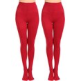 thumbnail image 2 of 2 Pairs Women's Solid Color Tights 80D, Soft Opaque Microfiber Tights, 2 of 4