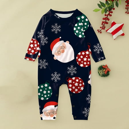 

ERTUTUYI Christmas Family Clothing Pajama Set Baby Style Navy 3M