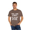 thumbnail image 4 of Humorous Long Haired Dudes Sassy Gag Sayings Funny Comments Loners Hairstyle Men Women Unisex Garment-Dyed T-shirt, 4 of 4