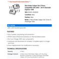 thumbnail image 2 of Rear Brake Caliper Set 2 Piece - Compatible with 2003 - 2014 Chevy Express 1500 2004 2005 2006 2007 2008 2009 2010 2011 2012 2013, 2 of 2