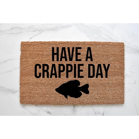 Crappie Doormat, Fishing Doormat, Funny Doormat, Lake House Decor, Welcome Mat, Lake House Doormat, Front Door Mat,Fisherman Doormat Entrance Mat Rubber Anti Slip Washable, 30*18 Inch