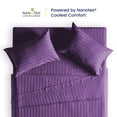 thumbnail image 7 of Sleep Zone Striped Cooling Twin Sheets Set for Kids - Fitted Flat Sheet & Pillowcase Sets 3 Piece - Super Soft Stripe Bed Sheet, Easy Care, Deep Pocket (Purple, Twin), 7 of 7