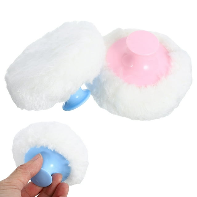 4 borlas de talco para bebés, borlas para talco corporal para bebés con asas cortas