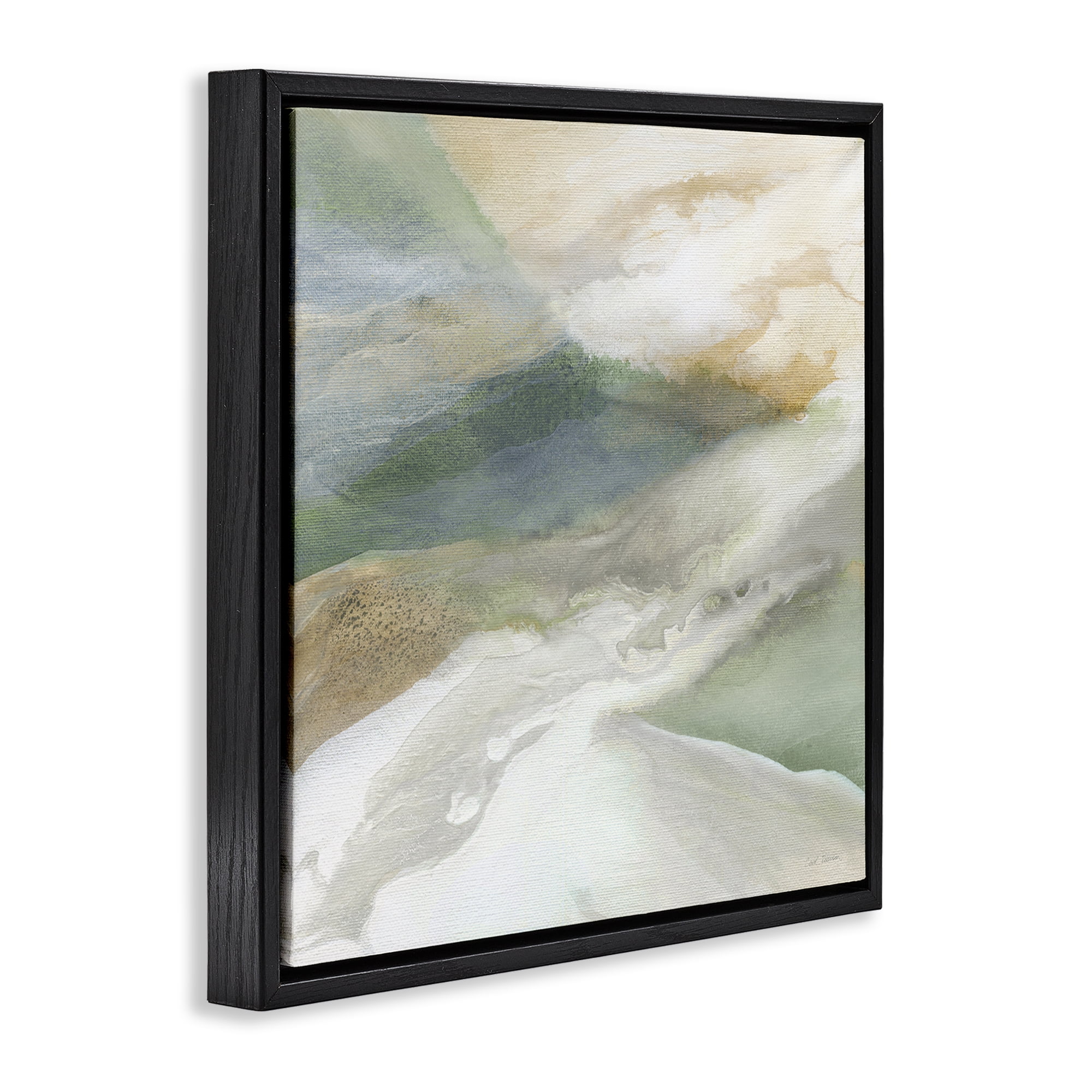 Stupell Industries Serene Mist Over Rolling Fields Black Framed Floater Canvas Wall Art, design by Carol Robinson