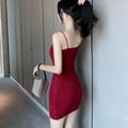 thumbnail image 4 of Women's Sleeveless Spaghetti Strap Tank Bodycon Tight Mini Club Party Dress, 4 of 5