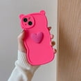 thumbnail image 5 of Love Heart Cute Bear Wave Solid Color Frosted Soft Case Compatible with iPhone Case (iPhone 15 Pro Max,Brown), 5 of 8