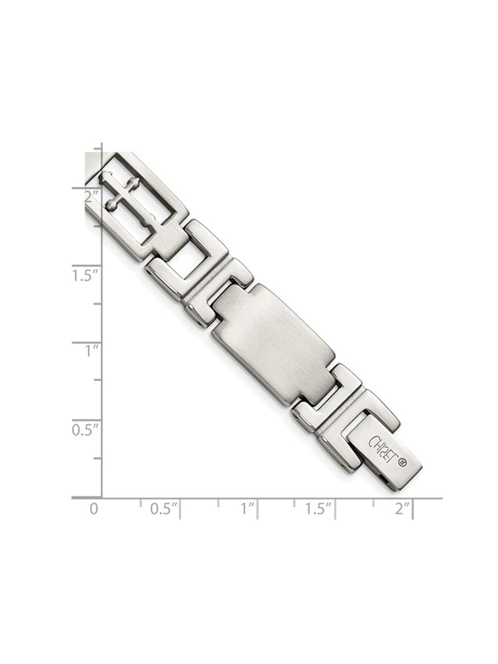 Gem & Harmony Mens Stainless Steel Cross Bracelet 8.25 inches for Men