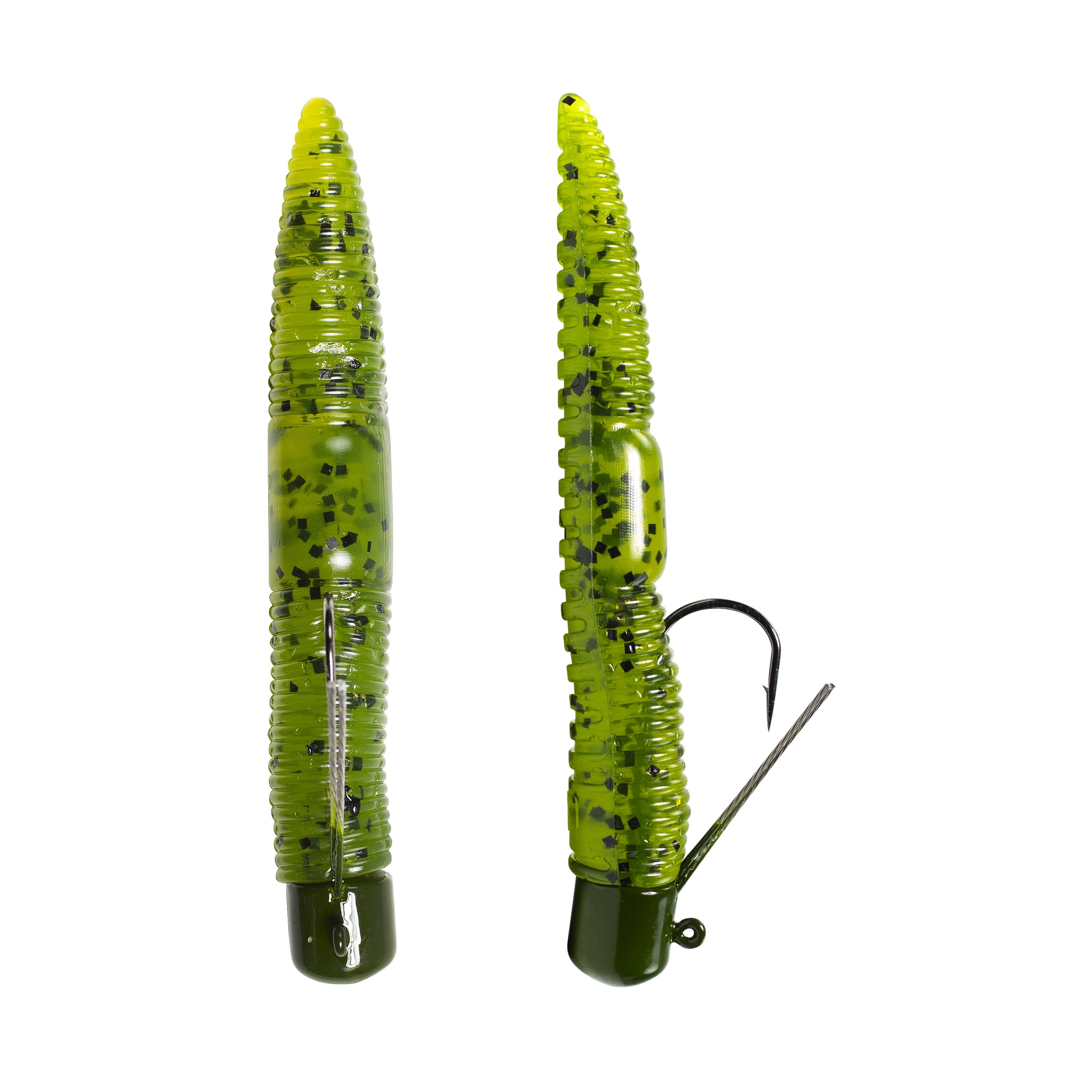 Lunkerhunt Pre-Rigged Finesse Worm - Green Pumpkin - 3in,1/4oz,Soft  Baits,Fishing Lures 