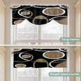 thumbnail image 5 of Black Brown Tie Up Valance Curtains for Windows, Kitchen Curtains Window Treatments, White Circle Modern Minimalist Geometric Short Window Shades Valances for Bedroom Bathroom Cafe 42"x12", 5 of 8