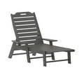 thumbnail image 2 of BizChair Monterey Set of 2 Adjustable Adirondack Loungers with Cup Holders- All-Weather Indoor/Outdoor HDPE Lounge Chairs in Gray, 2 of 12