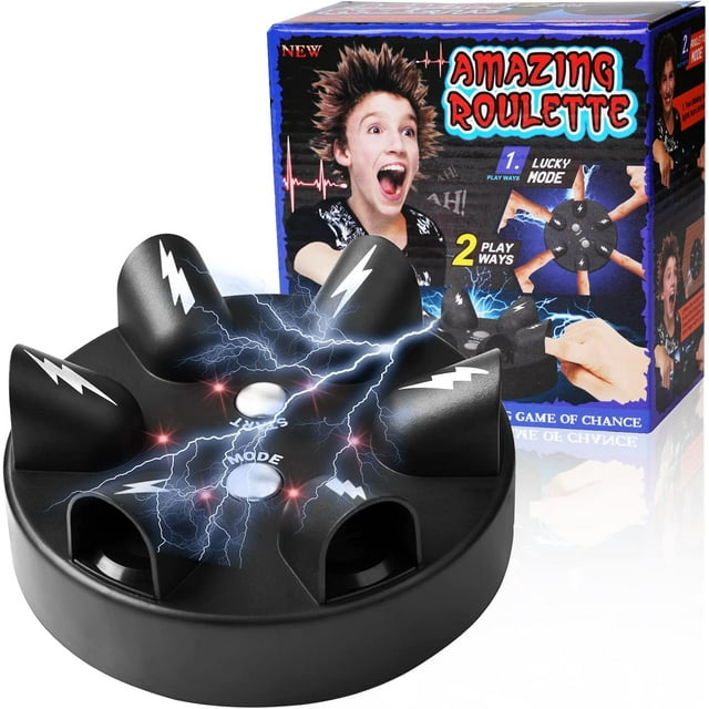 Electric Shock Roulette Game, Electric Shock Novelty Game, Fun Polygraph, Tricky Electric Shock Roulette Shooting Desktop Decompression Creative Truth or Dare, Fit for Home Bar Party Toys