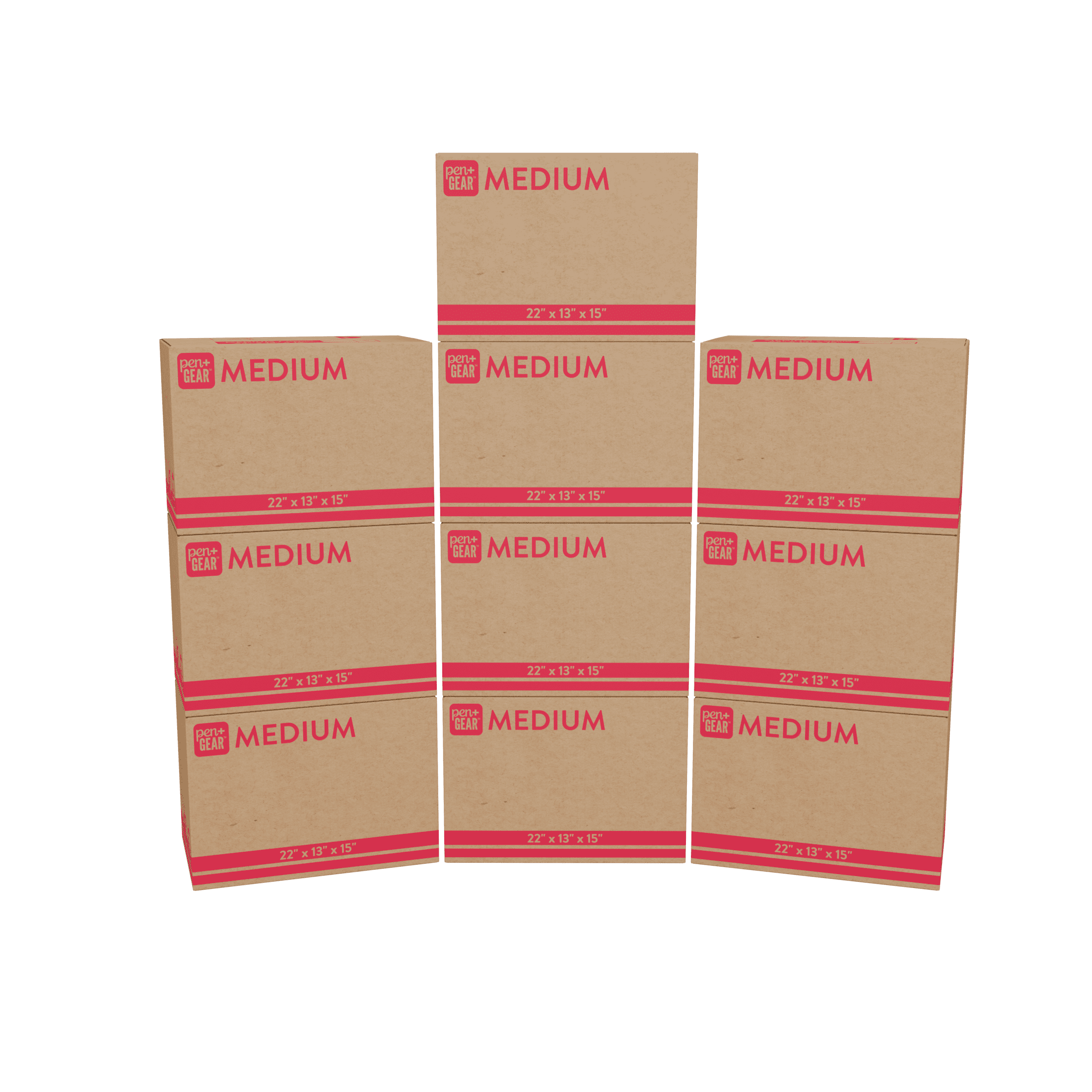 (10 pack) Pen+Gear Medium Moving Boxes, 22 in. L x 13 in. W x 15 in. H, Kraft