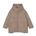 thumbnail image 4 of BangWanChi Womens Fall Jackets Plus Size Long Sleeved Solid Color Hooded Jacket, 4 of 5