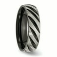 thumbnail image 4 of Titanium 6mm Black IP-plated Swirl Brushed & Polished Band Size 10, 4 of 6