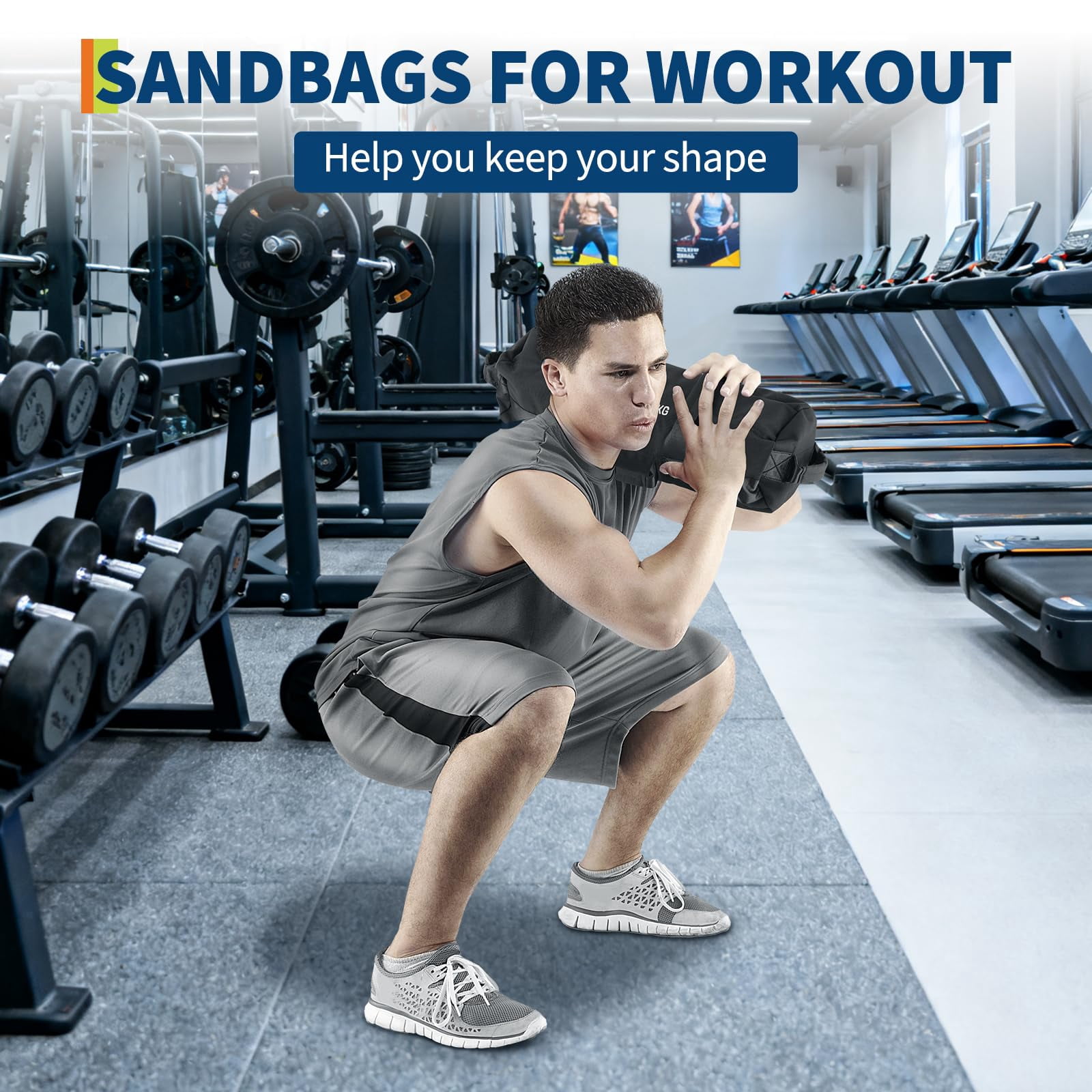 Heavy Duty Adjustable Sandbag, Unfilled Weight Bag with Multi Handles, Durable Workout Power Bag for Strength Training, Cross Training and Home Gym Fitness Exercise