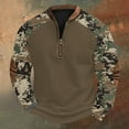 thumbnail image 2 of ZCFZJW Half Zip up Long Sleeve Camo Sweatshirts for Men Big and Tall Regular Fit Casual Graphic Western Henley Shirts Loose Lightweight Comfy Pullover Tops XXXXXL, 2 of 4