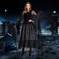 thumbnail image 2 of Disfraces de Halloween para mujer, disfraz retro de Halloween, vestido de manga larga, disfraz de bruja, vestido largo de malla, disfraz de Halloween para mujer, 2 of 5