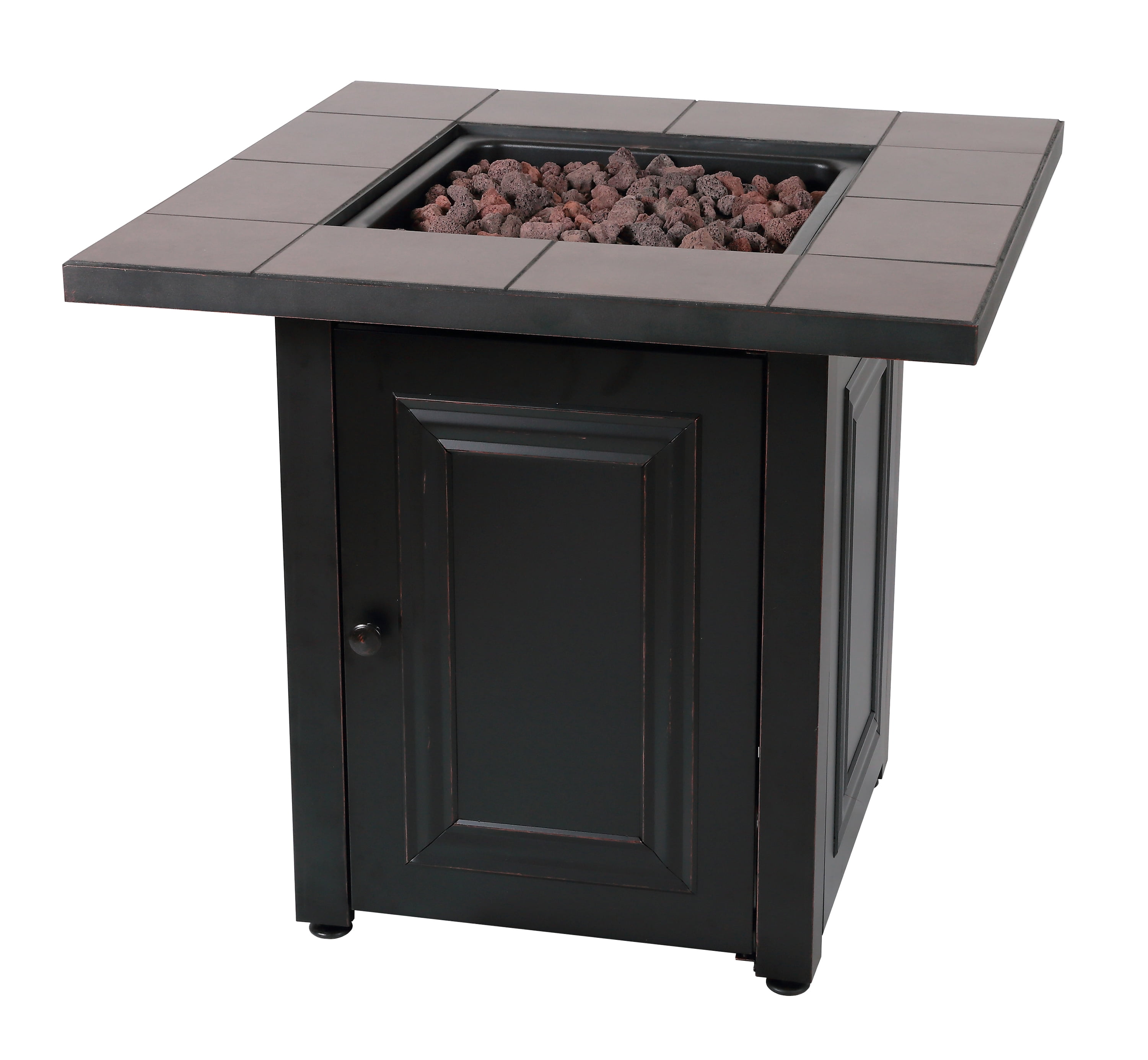 The Vanderbilt, LP Gas Outdoor Fire Pit with Ceramic Tile Mantel