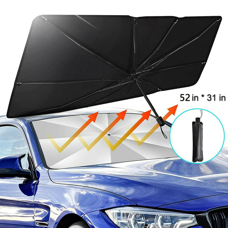 Car Windshield Sunshade Umbrella, Auto Front Window Protector Sun Shade, Car  Parasol Visor Heat Shield Cover, Foldable UV Ray Reflector Cover, Car Front  Window Cover Sun Visor, 52 x 31 inches 