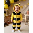 thumbnail image 3 of RUINIXCW Newborn Baby Girl Boy Halloween Bee Costume Cosplay Outfit Infant Fall Winter Clothes Snowsuit Fleece Jumpsuit Long Sleeve Zip Hooded Romper, 3 of 10