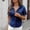 01 Dark Blue, variant on Women's Solid-Color Pocket Short-Sleeve Button-Down Collar Casual Fashionable Cool Denim Shirt