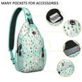 thumbnail image 2 of Sling Backpack,Light Blue Christmas Tree Pattern Sling Bag with Water Bottle Holder,Waterproof Sling Bag for Men/Women with Headphone Jack for Hiking,Travel, 2 of 6
