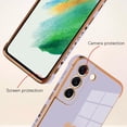 thumbnail image 2 of Compatible with Samsung Galaxy S21 FE Case Love Heart Plating Electroplate Luxury Elegant Case Camera Protector Soft TPU Protective Corner Back Cover Galaxy S21 Fe Case -Purple, 2 of 10