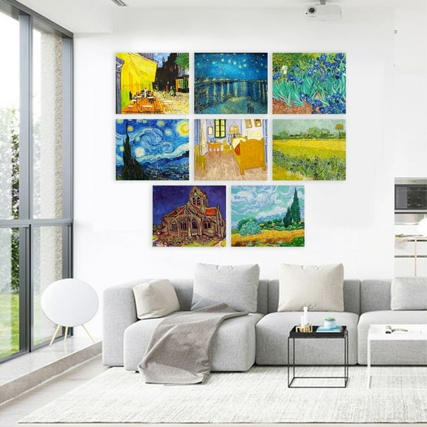 Set 8 Cuadros Arte Van Gogh En Lienzo Canvas Con Bastidor