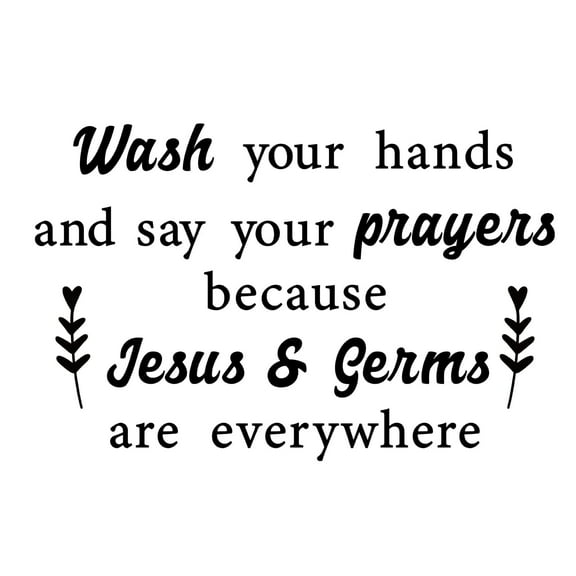 thovorrnl Wash Your Hands Say Your Prayers Wall Decal, Removable Christian Quote Sticker for Bathroom, Funny Inspirational Home Decor for Family