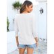 thumbnail image 5 of Camisa Bluetime de manga 3/4 para mujer, cuello redondo, corte holgado, color blanco, 5 of 6