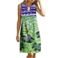 thumbnail image 2 of Teissuly Women's Round Neck Sleeveless Gradient Tie Dyed Beach Dress, 2 of 9