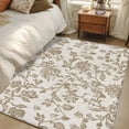 thumbnail image 5 of Farmhouse Khaki 3'x5' Washable Rug, Vintage Flower Leaf Botanical Plant Non-Slip Area Rugs for Entryway Kitchen Classroom, Dorm Throw Carpet, Low Pile Soft Indoor Floor Mat, 5 of 9