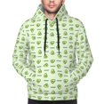 thumbnail image 4 of KLL Green Avocado Print Mens Hoodie Long Sleeve Casual Pullover Hooded Sweatshirt Fashion Drawstring Hoodies with Pocket-Small, 4 of 6