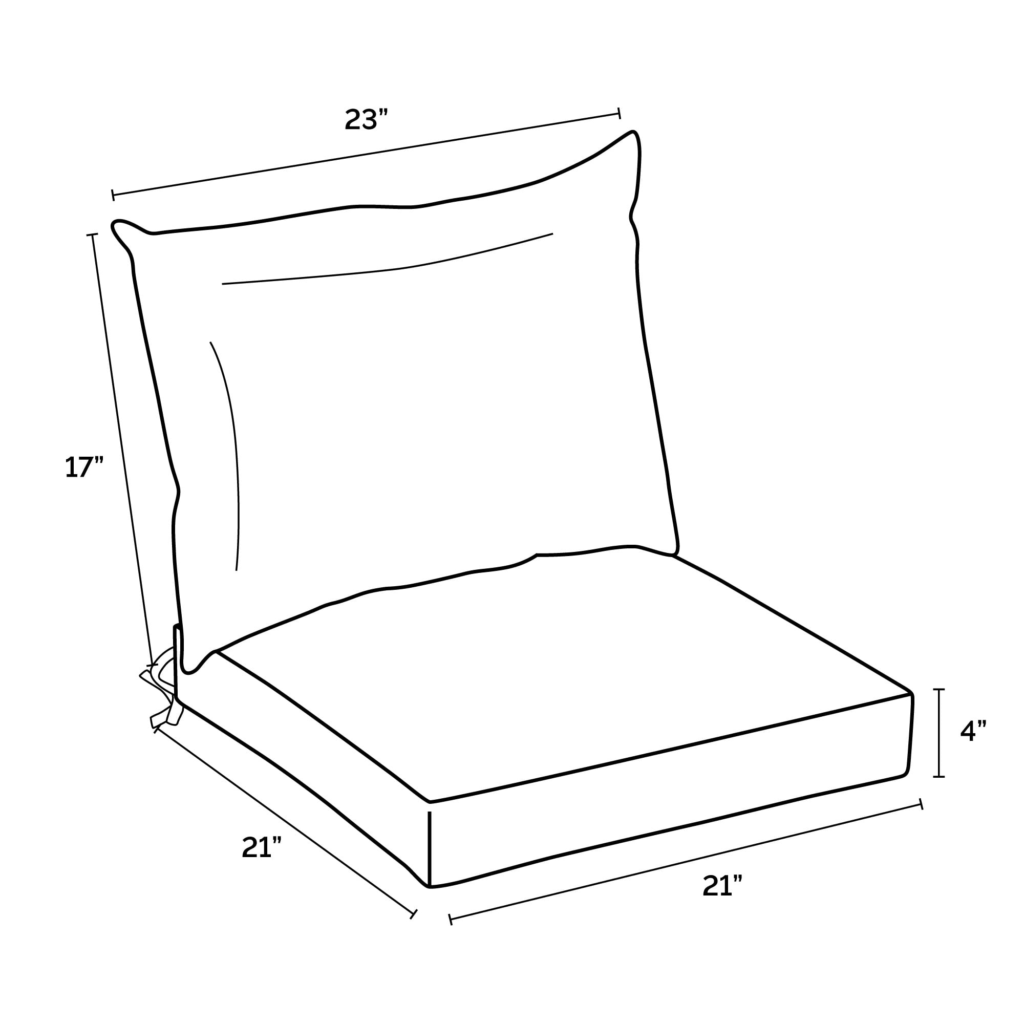 ARDEN Outdoor Dining Chair Cushion Set 21 x 21, Alana Tile