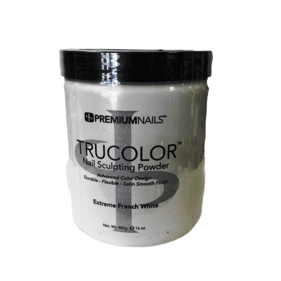 PREMIUM NAILS Trucolor Nail Sculpting Color Powder 16oz - Extreme French White
