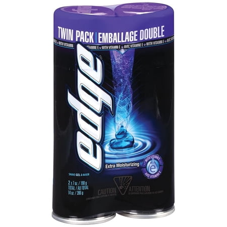 Edge Extra Moisturizing Mens Shave Gel Twin Pack, 14 Oz, 3 Pack