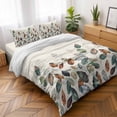 thumbnail image 5 of Fall Thanksgiving 4 Piece Bedding Set, Blue Green Plants Eucalyptus Leaves Twin Size Duvet Cover Set with Zipper Closure & Corner Ties Soft Breathable Comforter Cover for Bedroom, 5 of 9