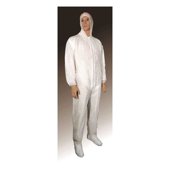 Cellucap Hooded Coveralls,White,M,Elastic 55819MGRA