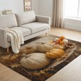 thumbnail image 4 of Thanksgiving Pumpkin Washable Area Rug 3 x 5 ft Fall Country Farmhouse Vintage Maple Leaf Soft Non‑Slip Rugs Stain Repellent Indoor Mats for Entry Foyer, Apartment Living Corner Dining Nook, 4 of 9