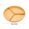 thumbnail image 3 of Summercome 10 Inch Unbreakable Portion Control Plates, Divided Plates, Dishwasher & Microwave Safe Compartment Plate, Lightweight Reusable Wheat Straw Plate, BPA Free, Yellow, 3 of 7